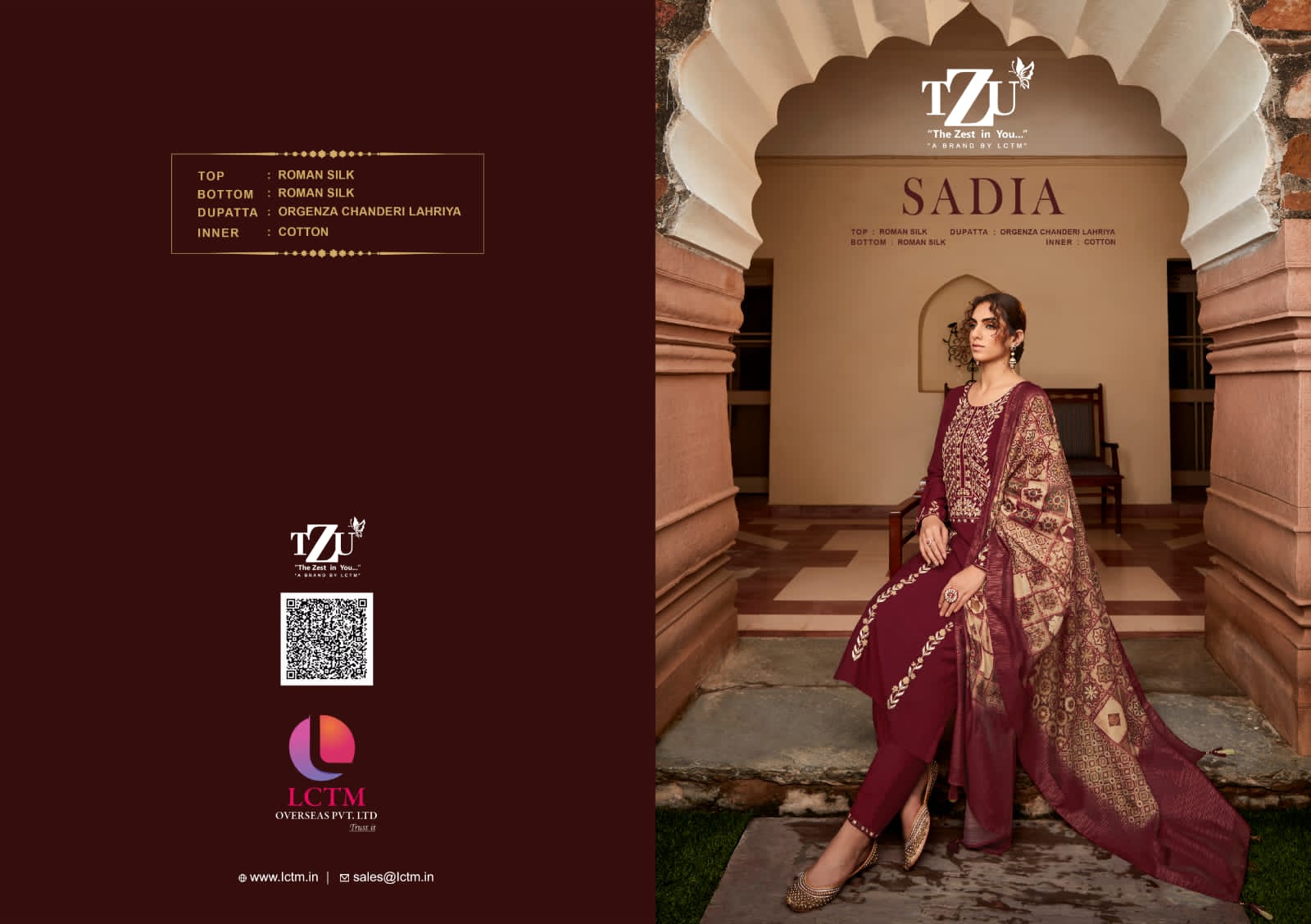 tzu sadia roman silk new and modern style top bottom with dupatta catalog