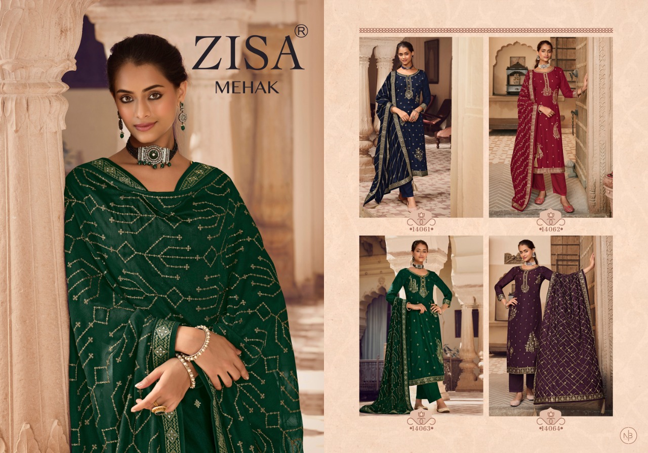 zisa mehak dola jaquard innovative look salwar suit catalog