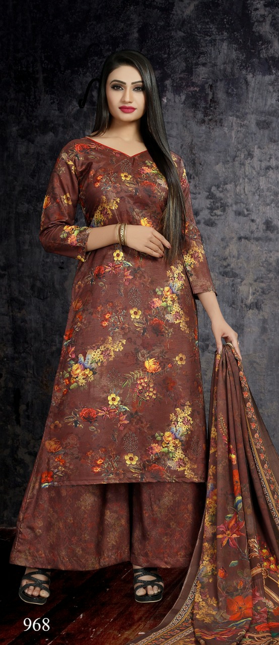Bipson aalisha silk attractive print designed Salwar suits catalog