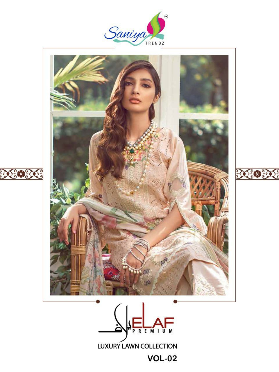 saniya trendz elaaf vol 2  cotton authentic fabric salwar suit catalog