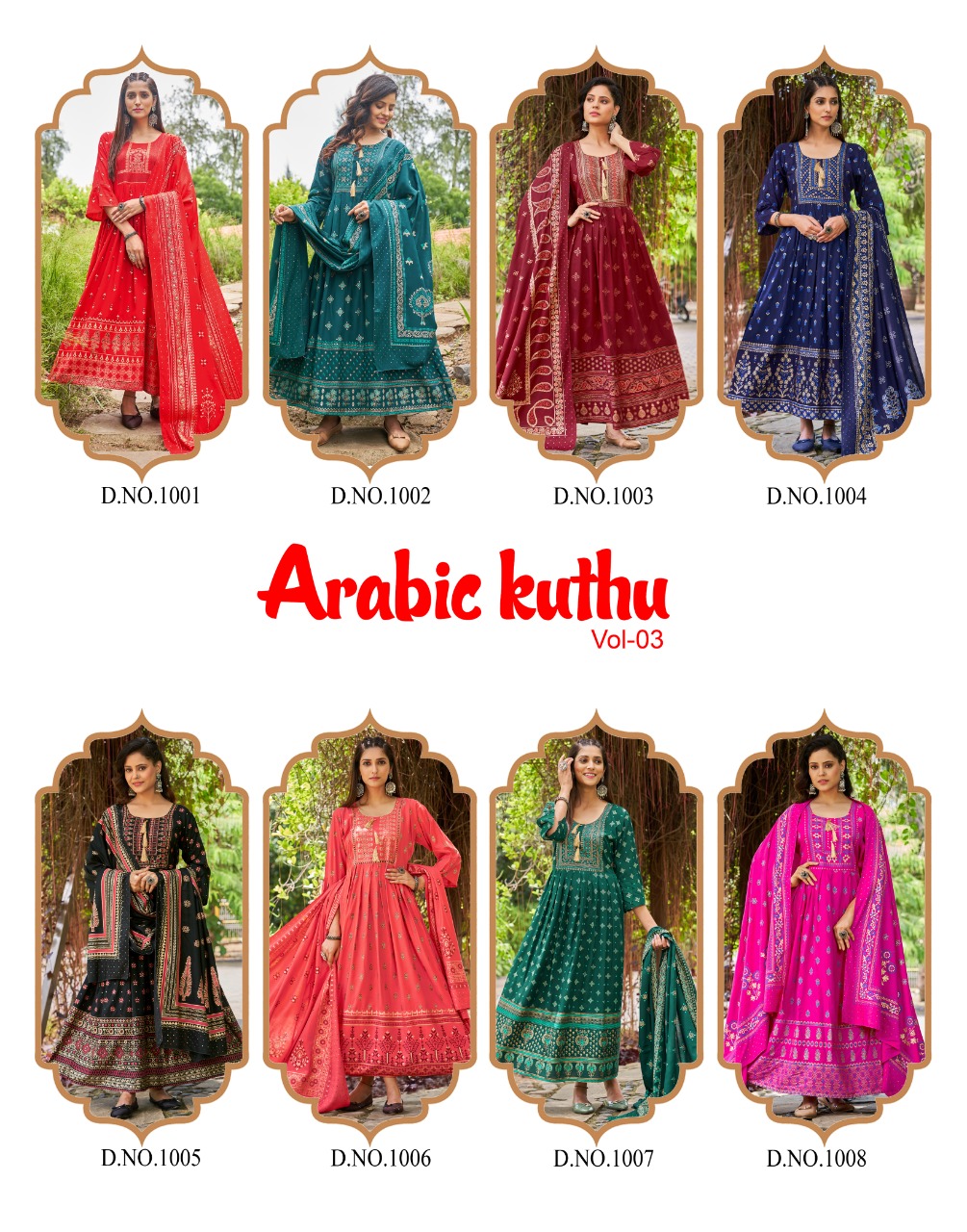 Banwery Fashion arabic kuthu vol 3 rayon  decent look  Kurti with  dupatta catalog