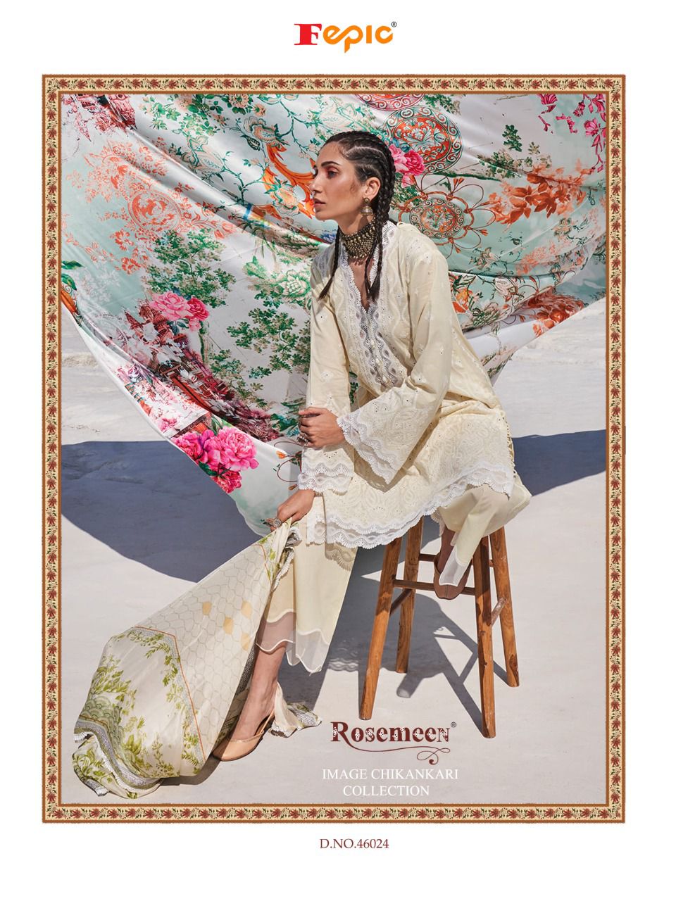 fepic rosemeen  chikankaari collection georgette catchy look salwar suit catalog