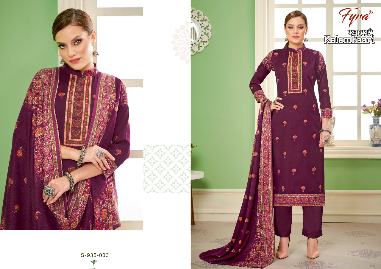 fyra alok suit kalamkaari pashmina graceful print salwar suit catalog