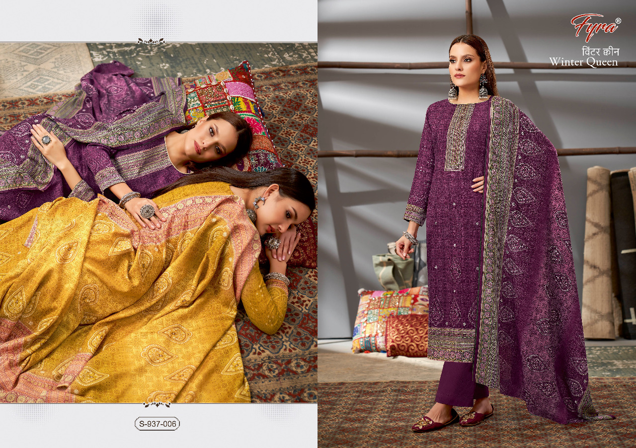 fyra designing alok suit winter queen pashmina elegant salwar suit catalog