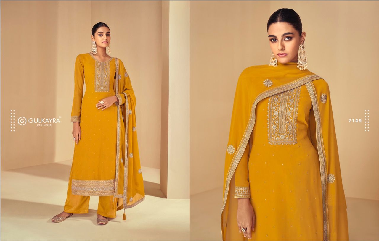 gulkayra designer sabnam georgette gorgeous look salwar suit catalog