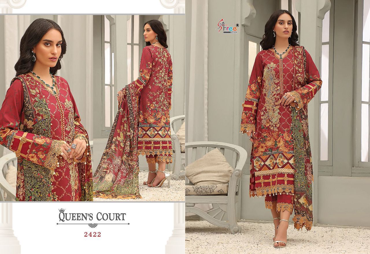 shree fab queens court cotton asstonishing salwar suit with siffon dupatta catalog