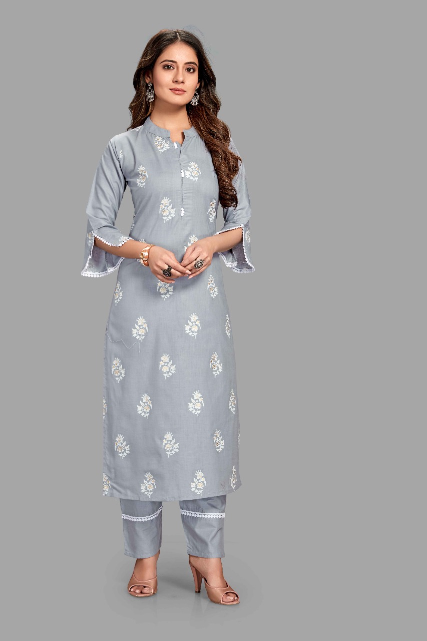 style samsara sku 001 to 005 cotton innovative look kurti bottom with dupatta size set