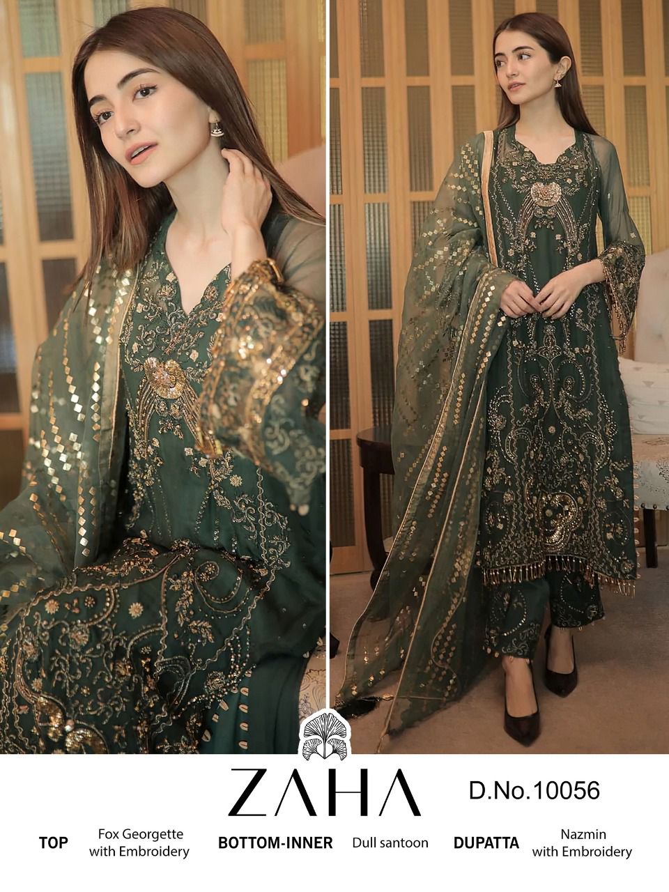 zaha misty vol 4 DNO 10055 10056 10057 georgette regal look salwar suit catalog