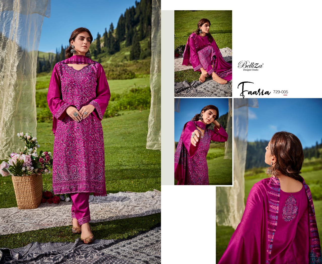 belliza designer studio faariah pashmina regal look salwar suit catalog