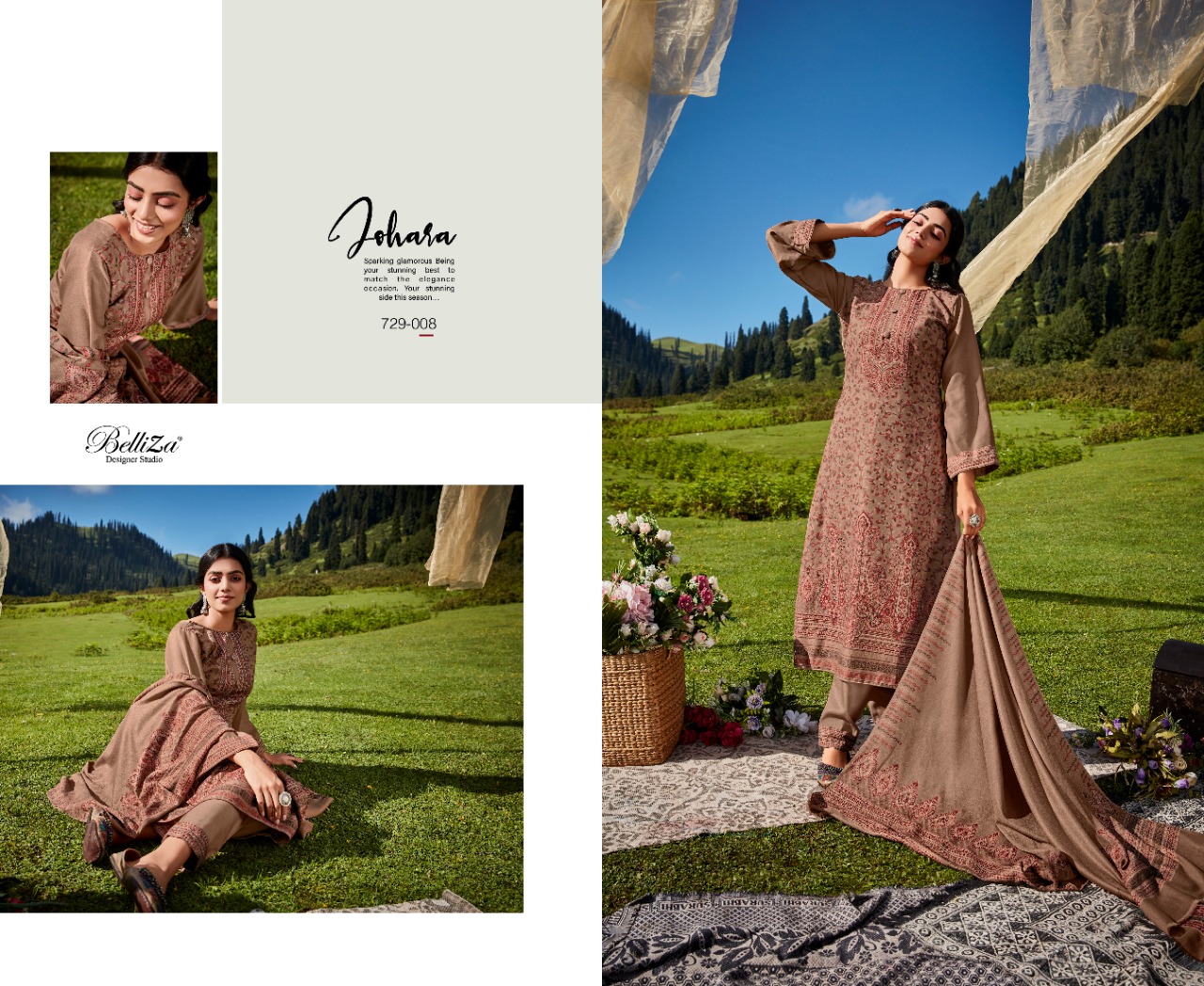 belliza designer studio faariah pashmina regal look salwar suit catalog