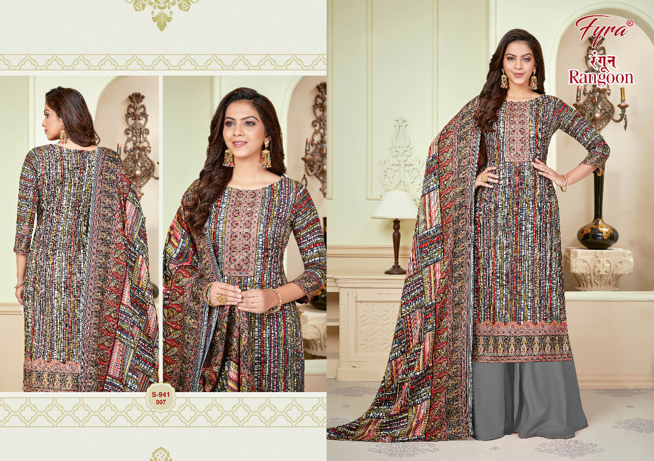 fyra alok suit rangoon pashmina graceful print salwar suit catalog