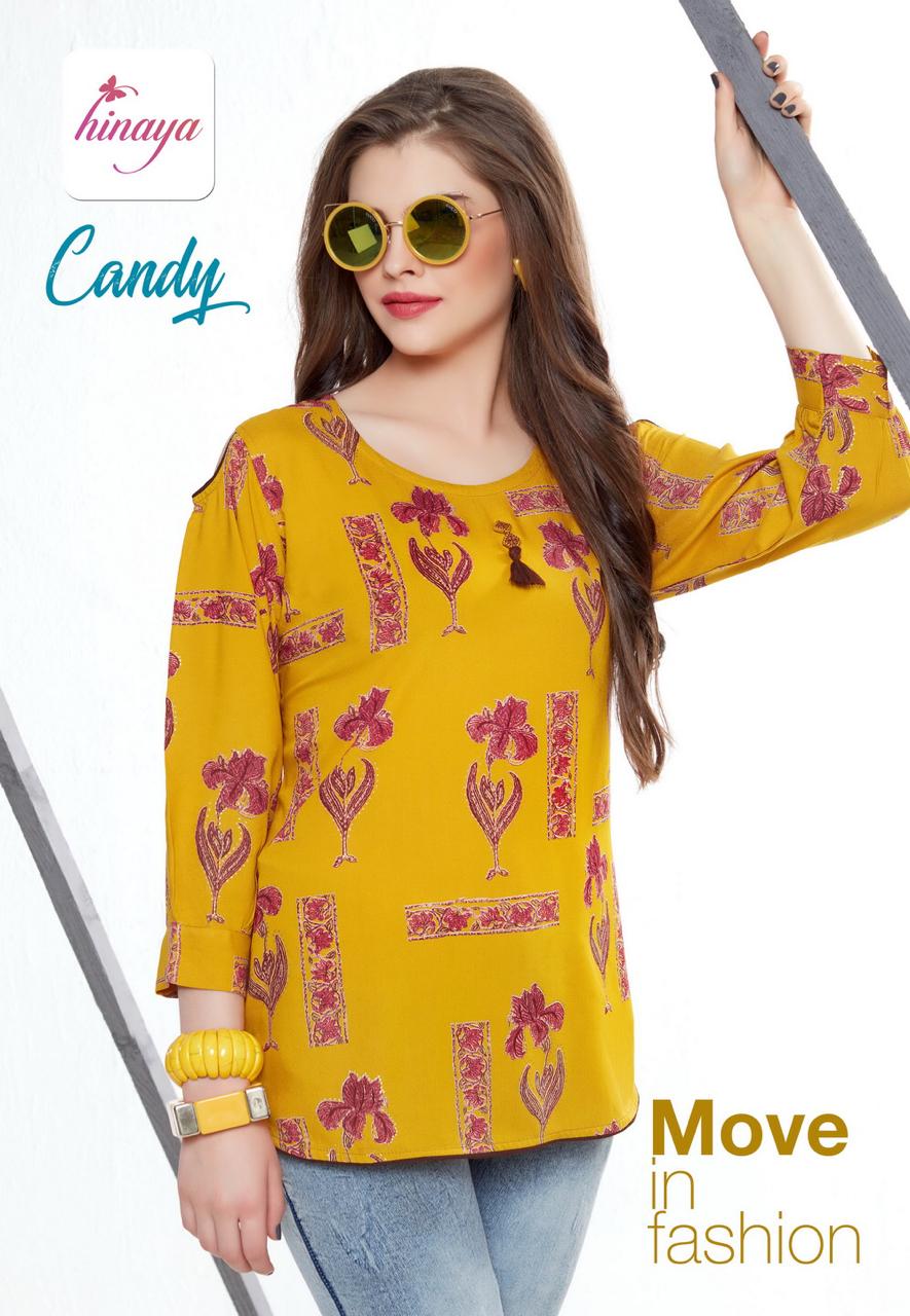 hinaya candy rayon new and modern style kurti catalog