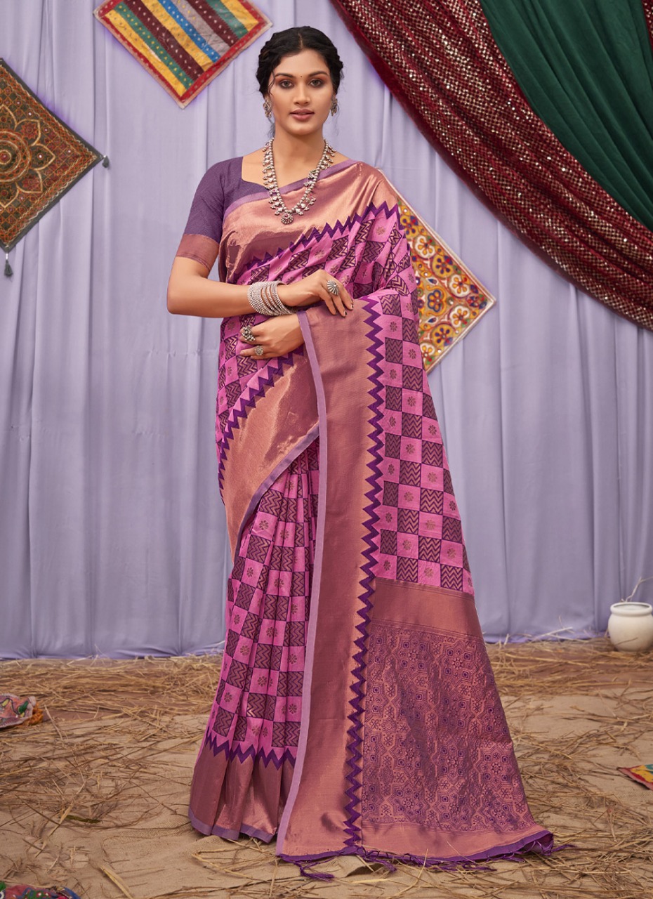 Sangam print kasida silk cotton decent look saree catalog