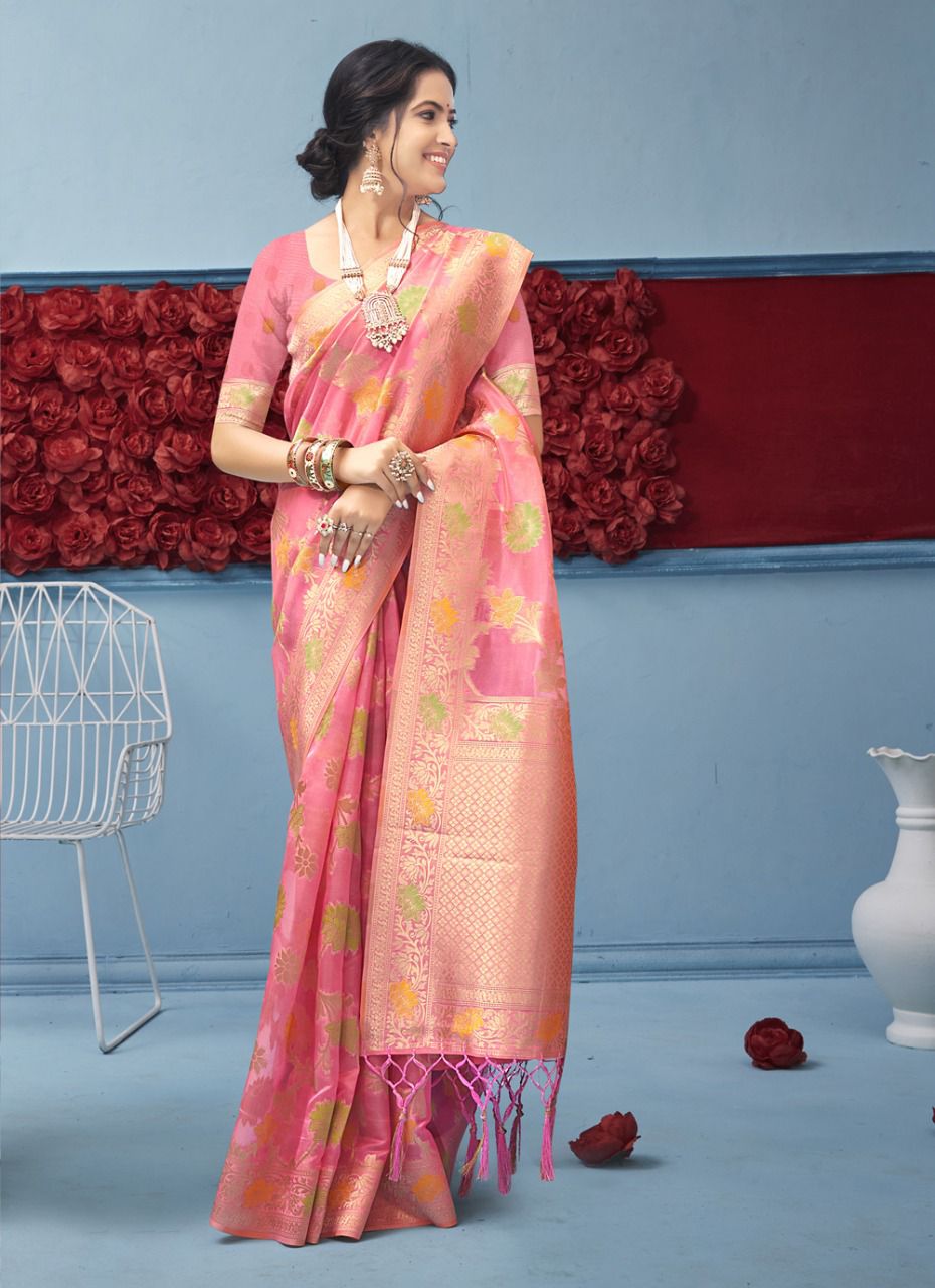 sangam print krishnpriya organza innovative look saree catalog