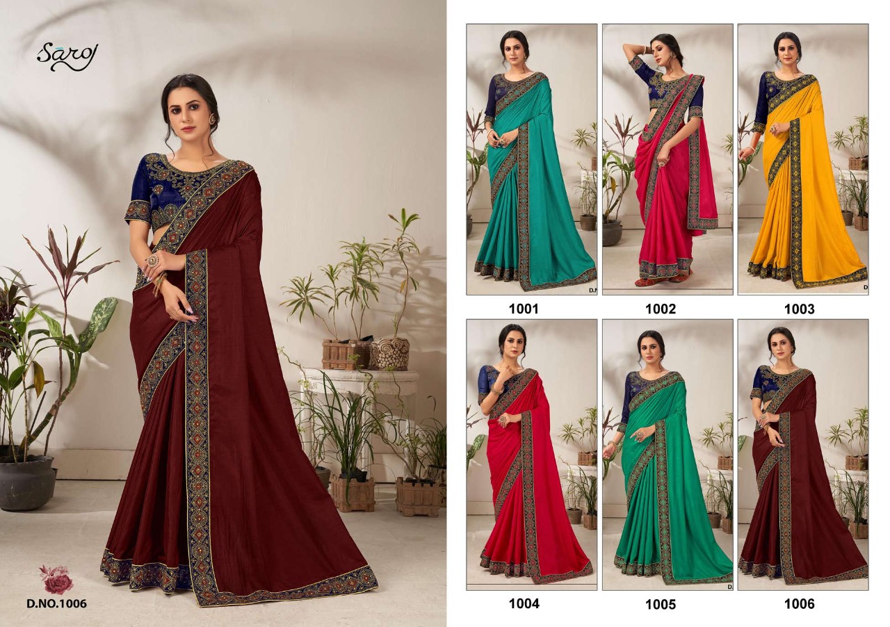 saroj saree aalia 772 vichitra Silk gorgeous print saree catalog