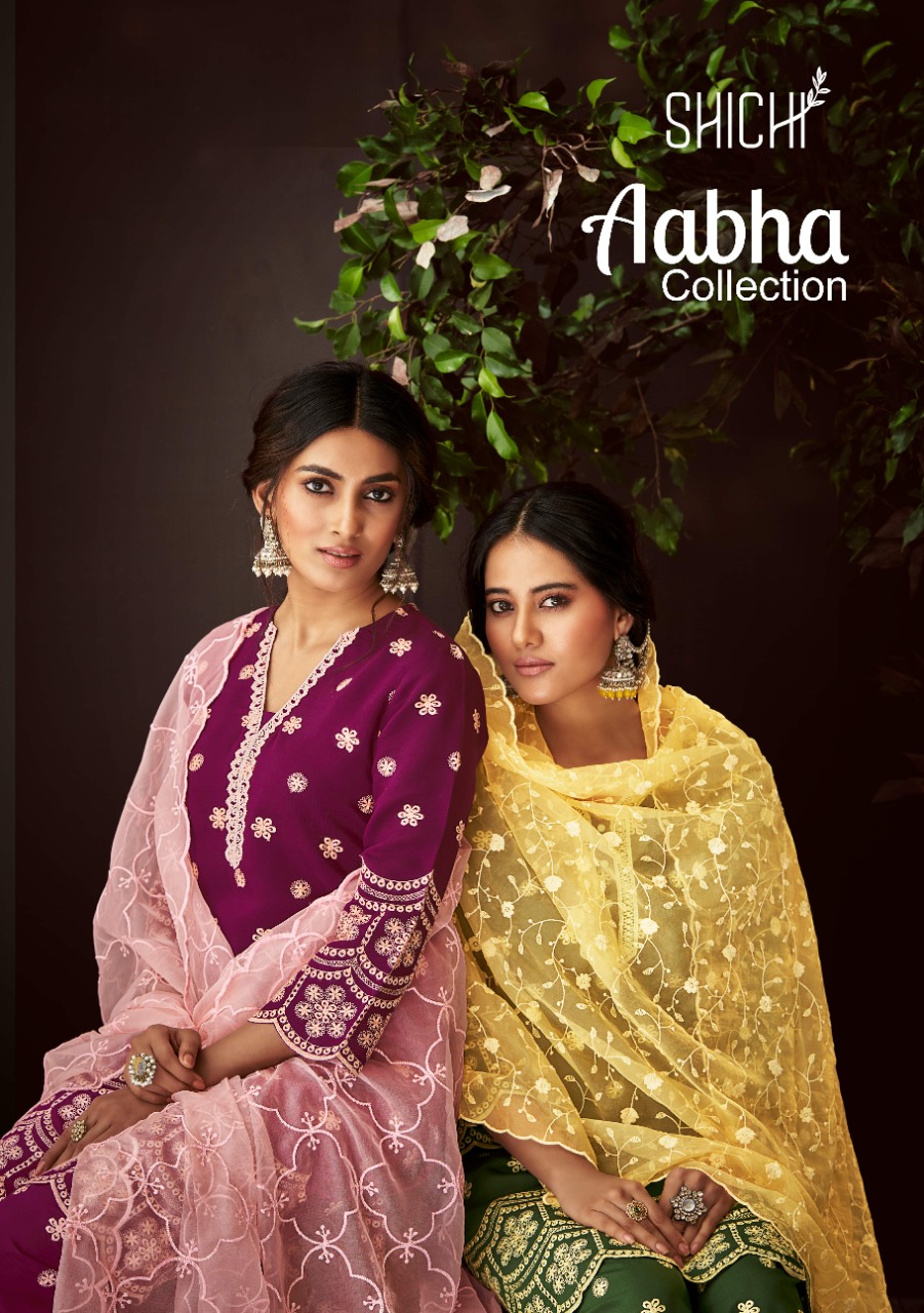 shichi indo fashion Aabha viscose elegant look top bottom with dupatta catalog