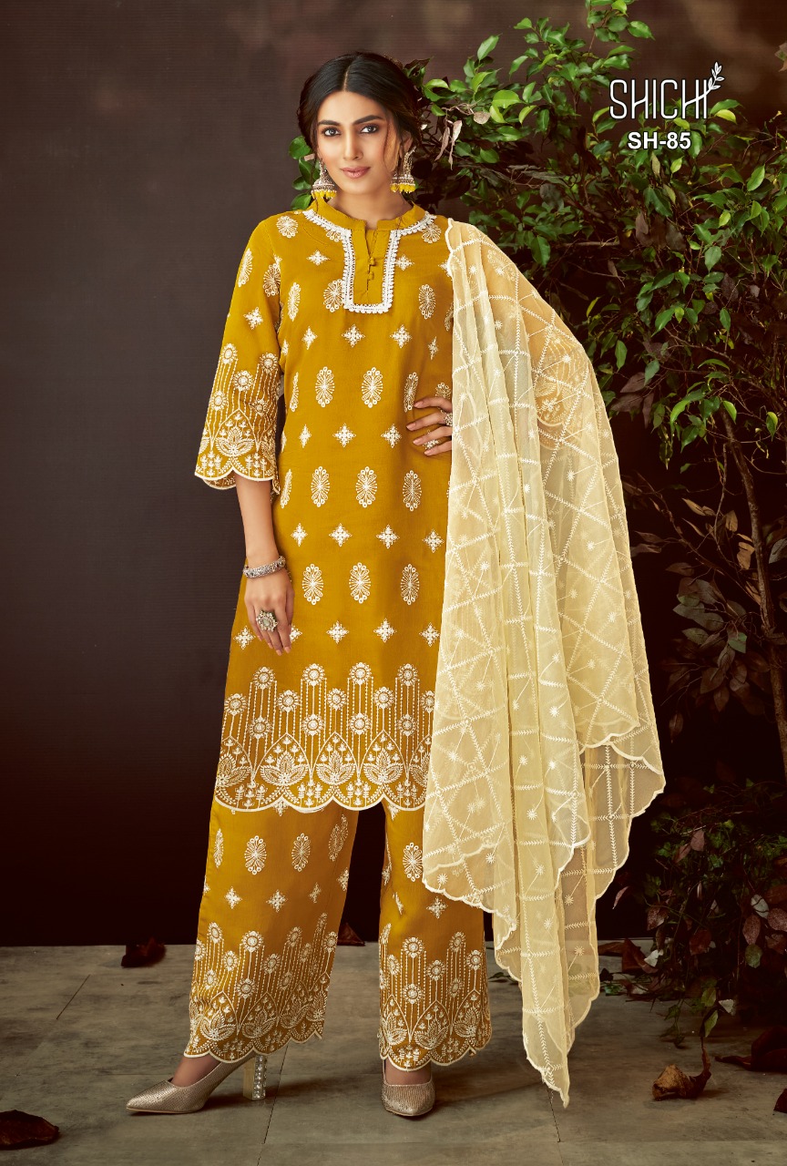 shichi indo fashion Aabha viscose elegant look top bottom with dupatta catalog