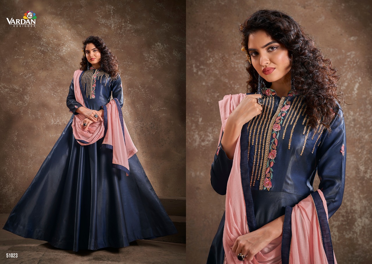 vardan designer apsara vol 1 silk festive look kurti with dupatta catalog