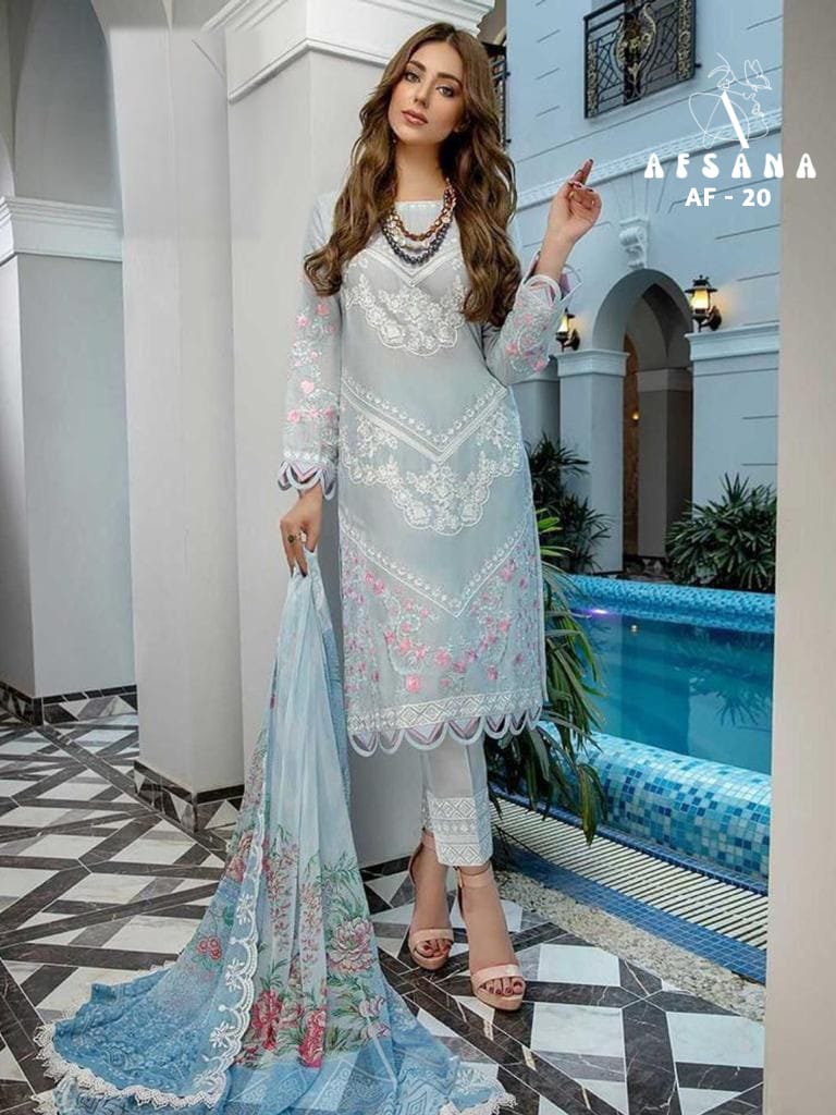 afsana af d no 20 georgette catchy look top with dupatta catalog