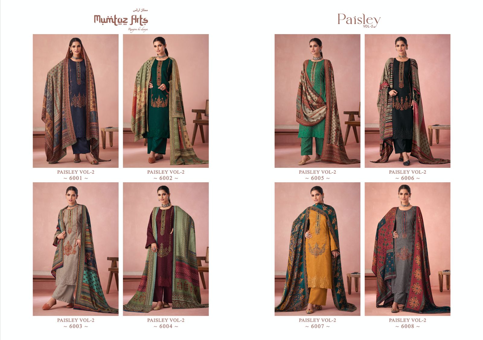 mumtaz art rango ki duniya paisley shifli edition vol 2 pashmina print exclusive look salwar suit catalog