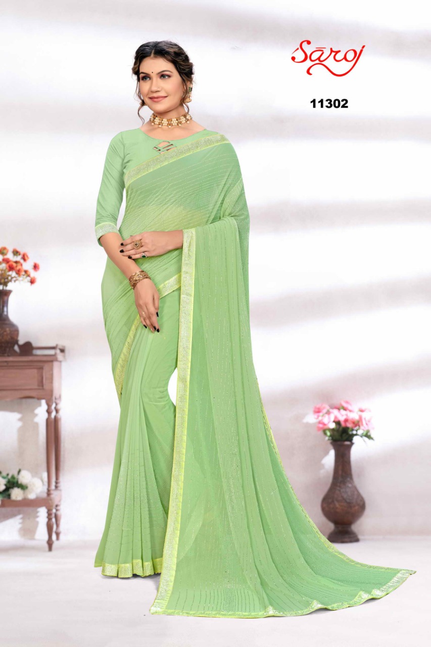 saroj saree Sharmilli georgette innovative look saree catalog