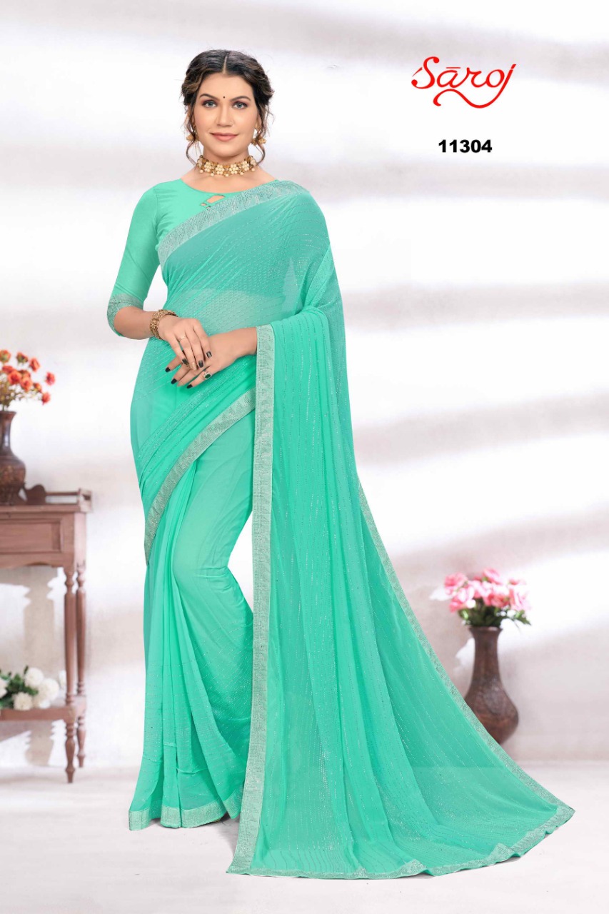 saroj saree Sharmilli georgette innovative look saree catalog
