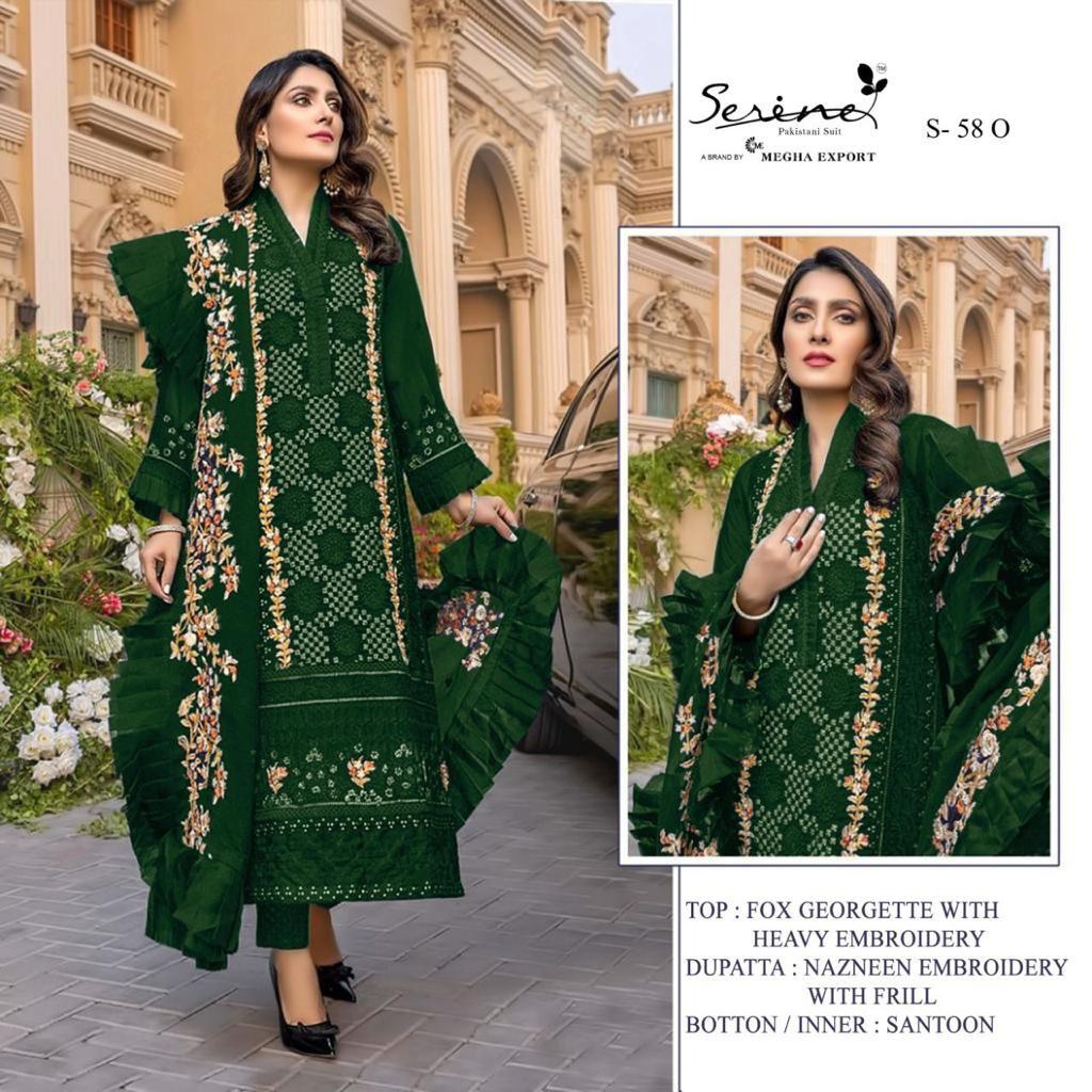 serine Megha Exports s 58 m to p georgette attrective look salwar suit catalog