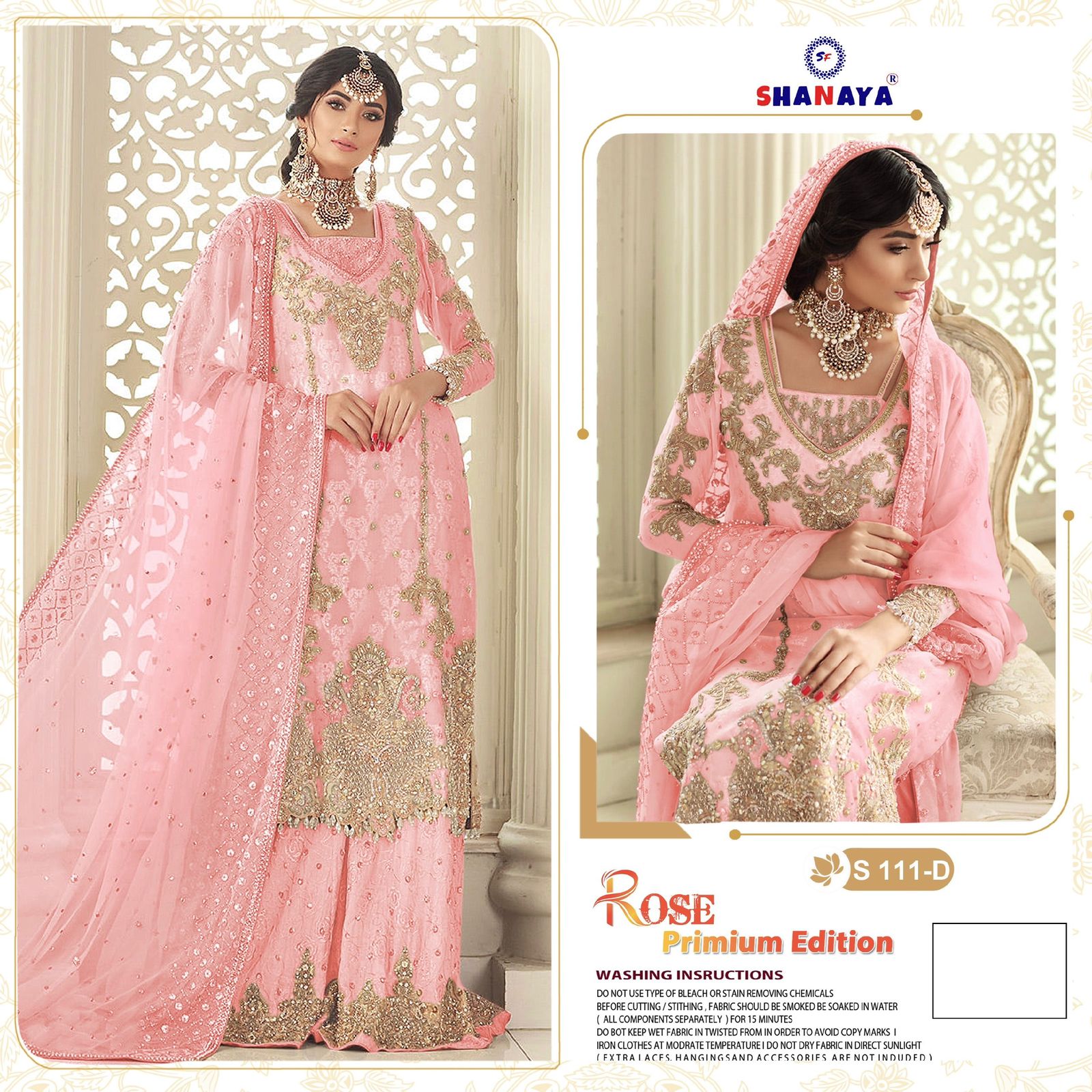 shanaya rose premium edition s 111  georgeete regal look salwar suit catalog