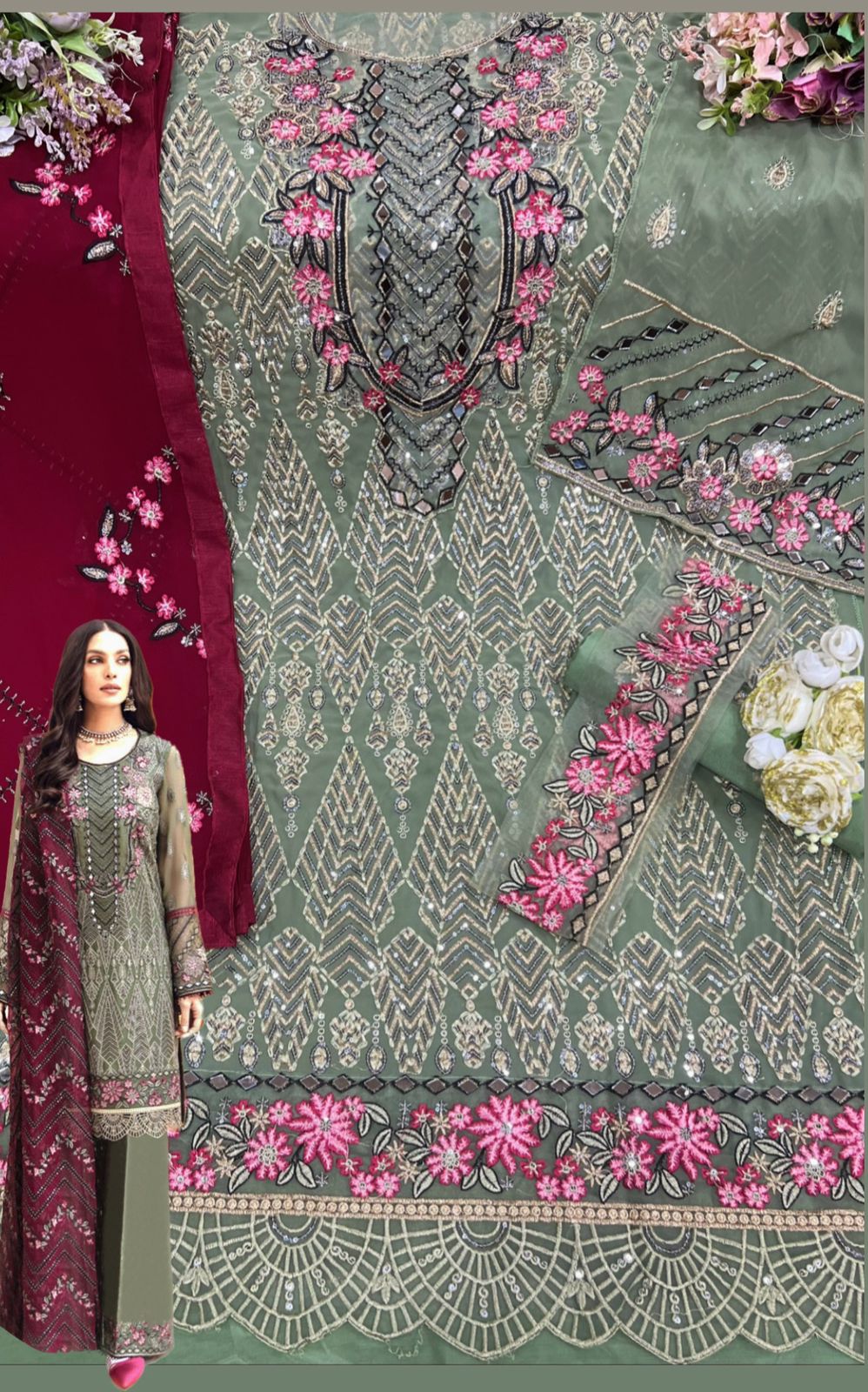 shanaya rose premium edition s 122 edition georgeete catchy look salwar suit single