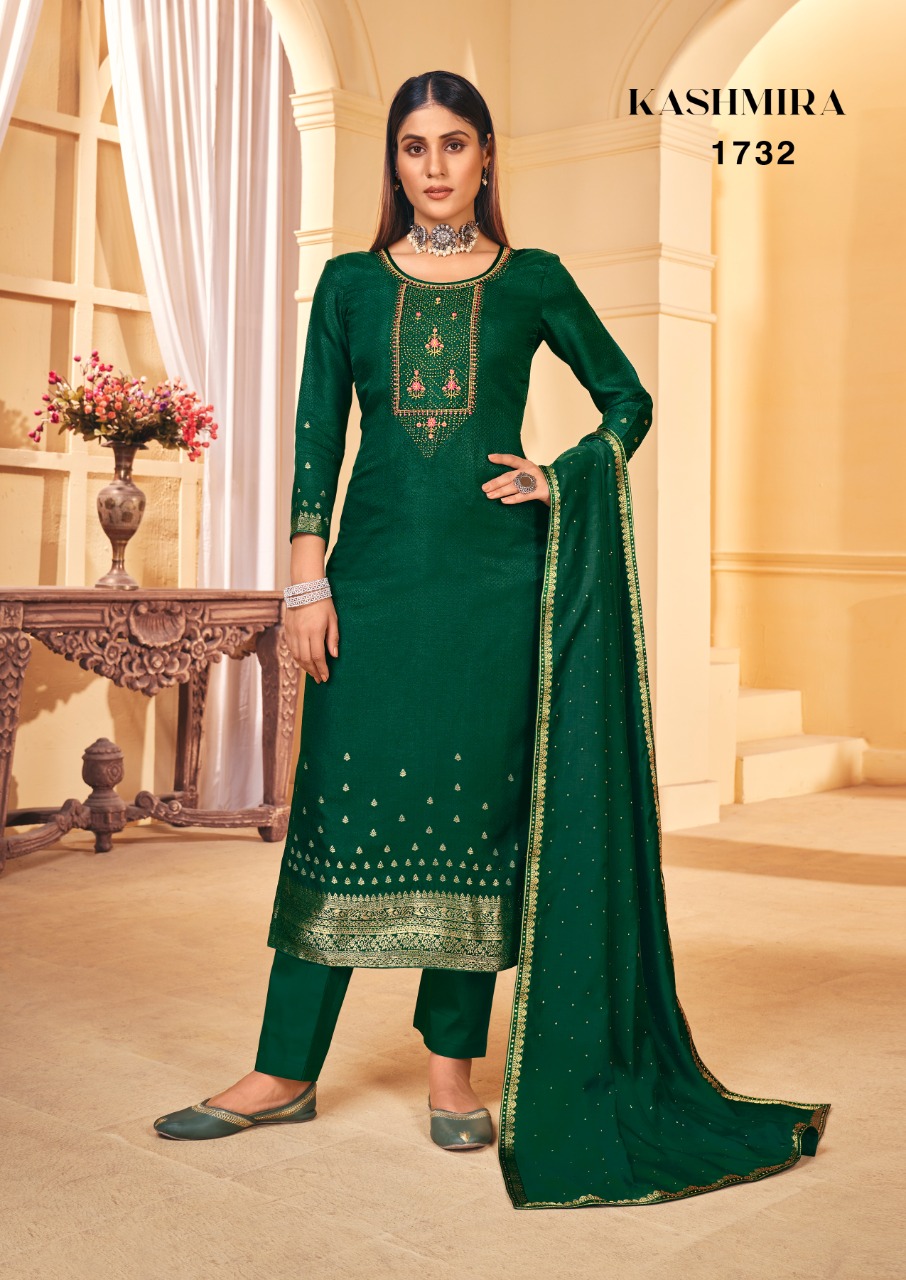 triple aaa kashmira Dola Jequard elegant look salwar suit catalog