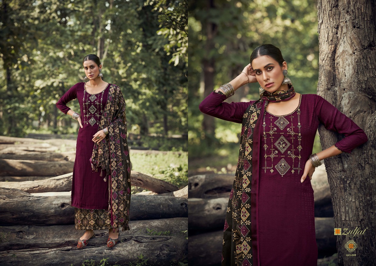 zulfat designer suit sohani 3 wool pashmina attrective look salwar suit catalog
