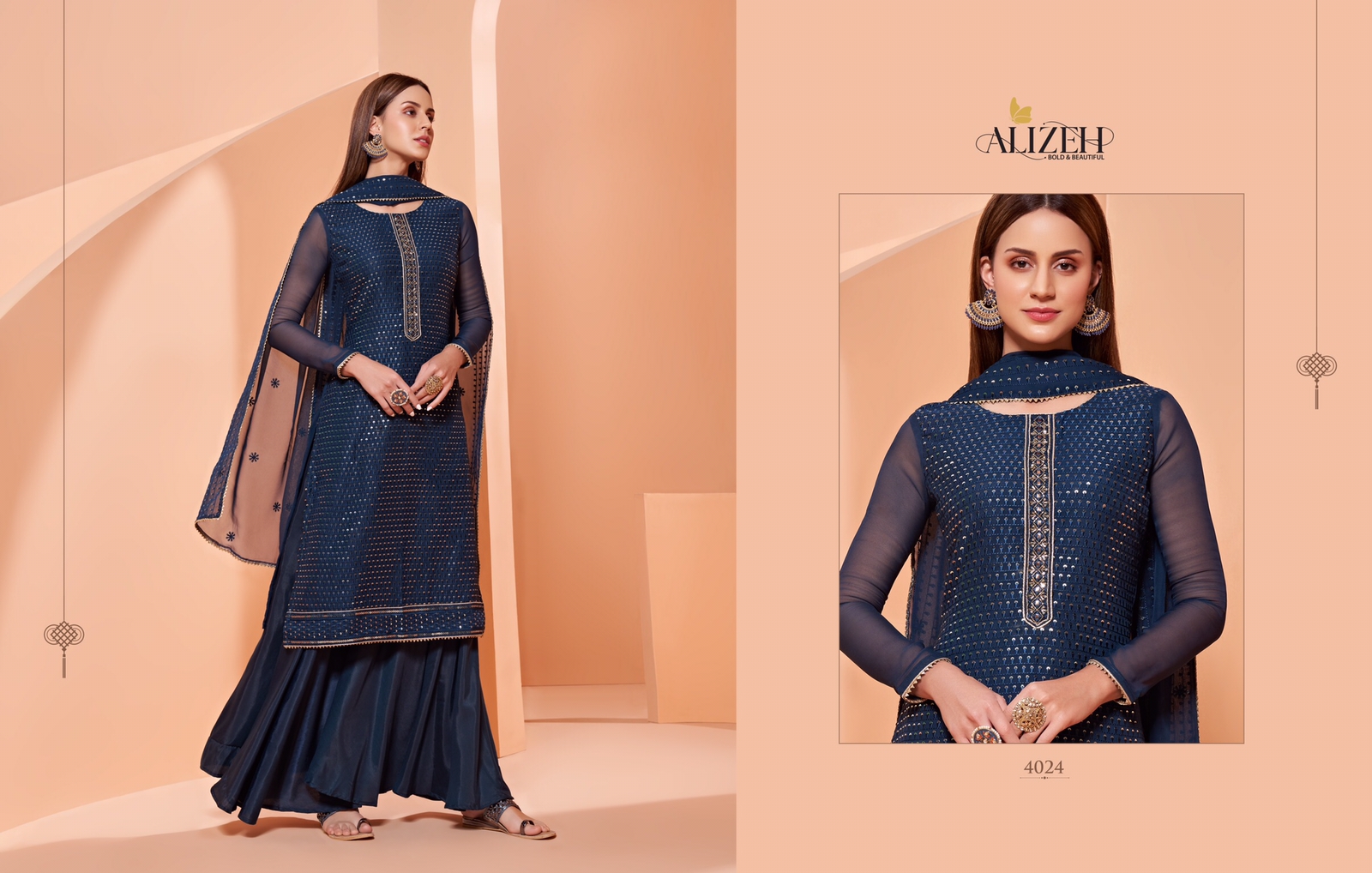 alizeh almora vol 5 georgette regal look salwar suit catalog