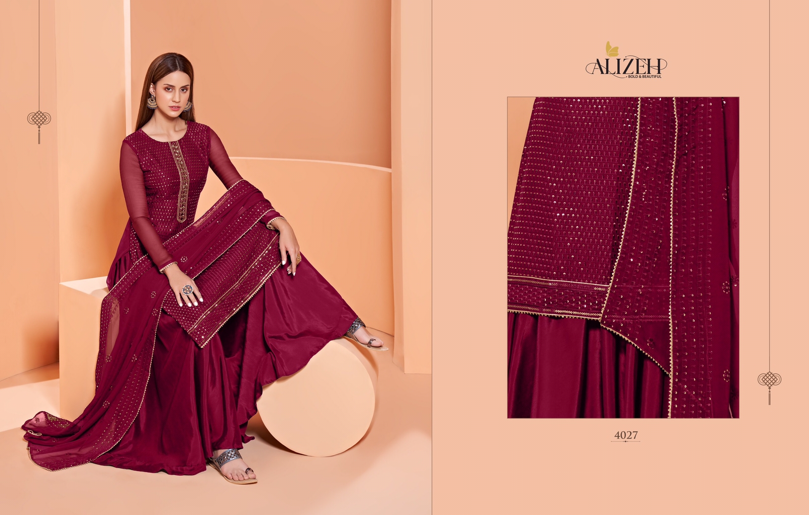 alizeh almora vol 5 georgette regal look salwar suit catalog