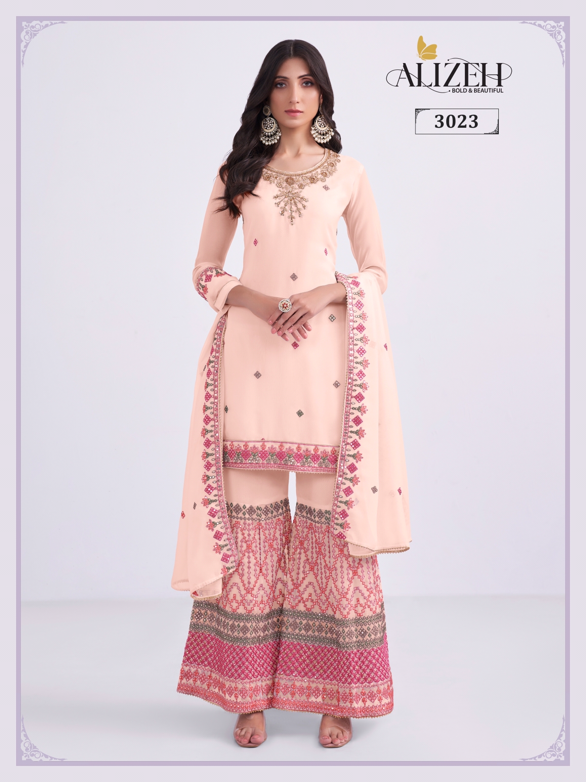 alizeh almora vol 6 georgette festive look salwar suit catalog