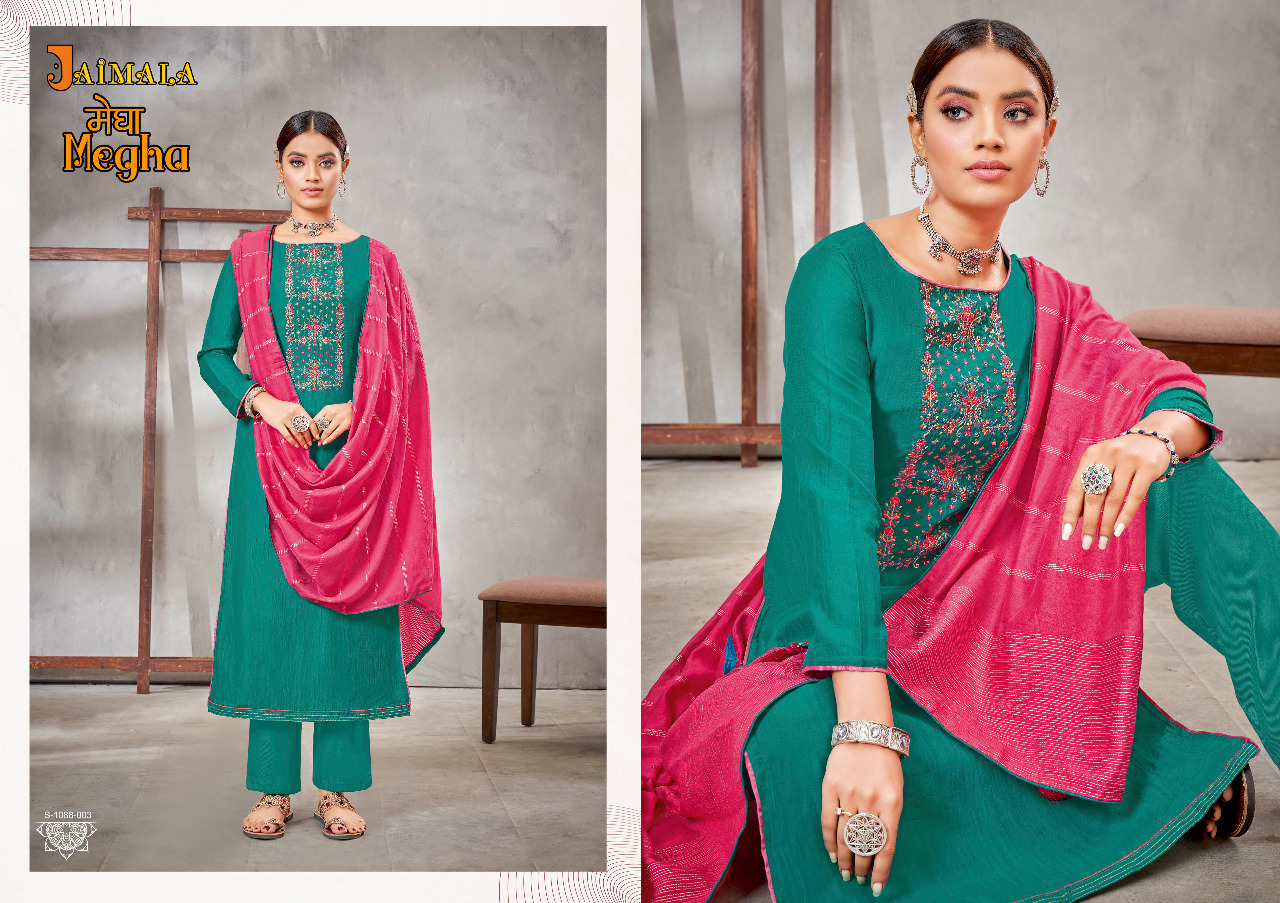 jaimala megha silk regal  look salwar suit catalog