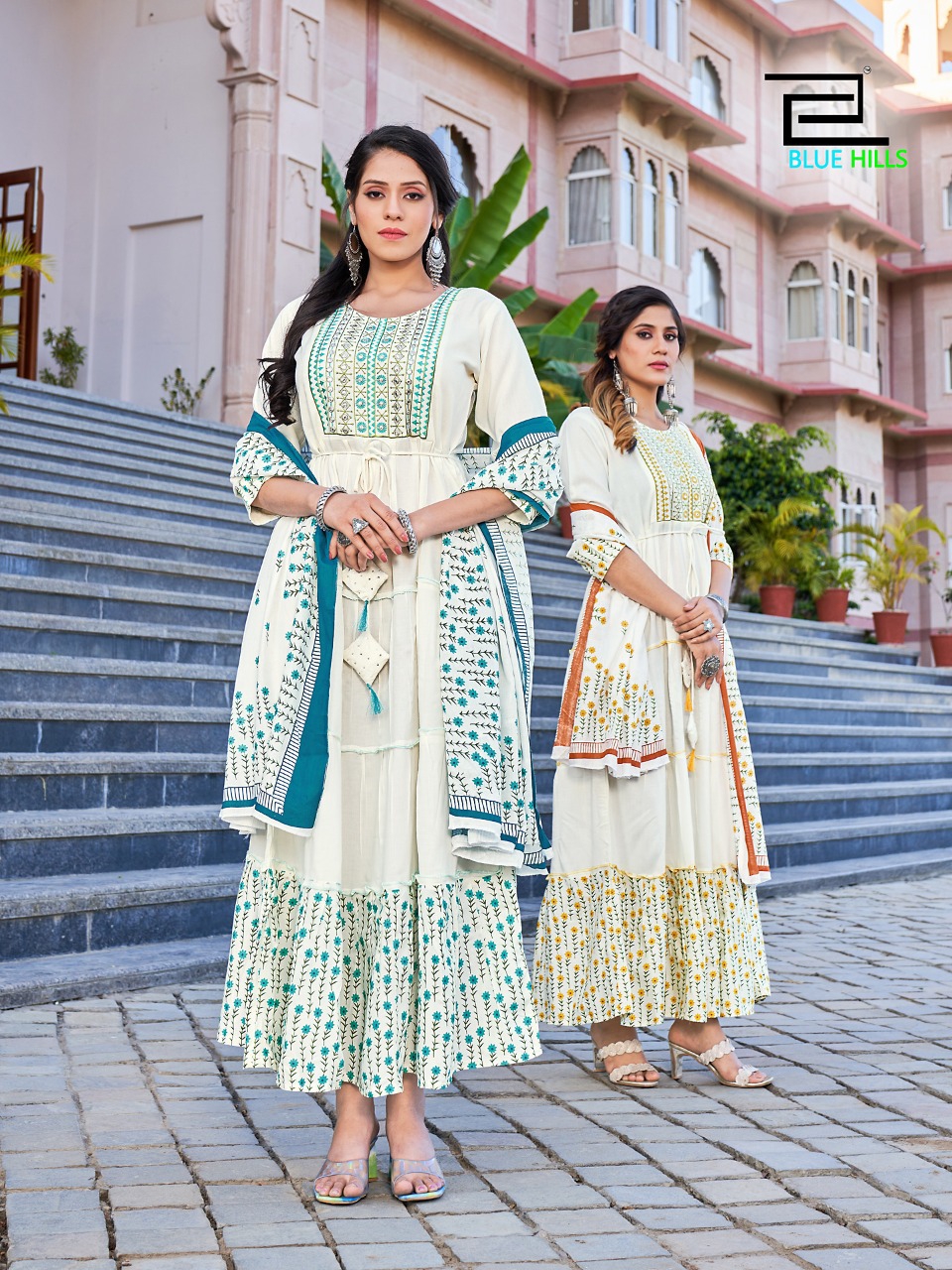 blue hills colors vol 3 rayon catchy look top with dupatta catalog