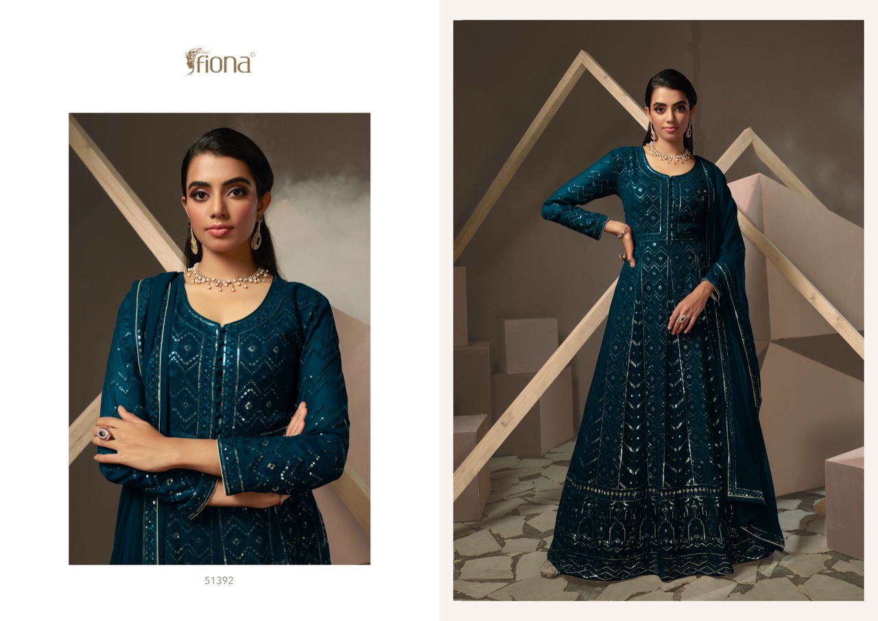 fiona Shaheen georgette decent embroidery look top with dupatta catalog