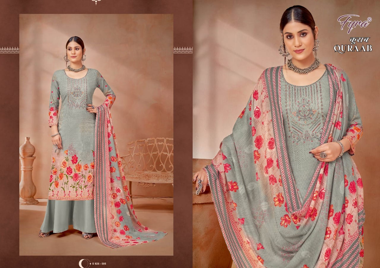 fyra designing Quraab cambric cotton digital print elegant look salwar suit catalog