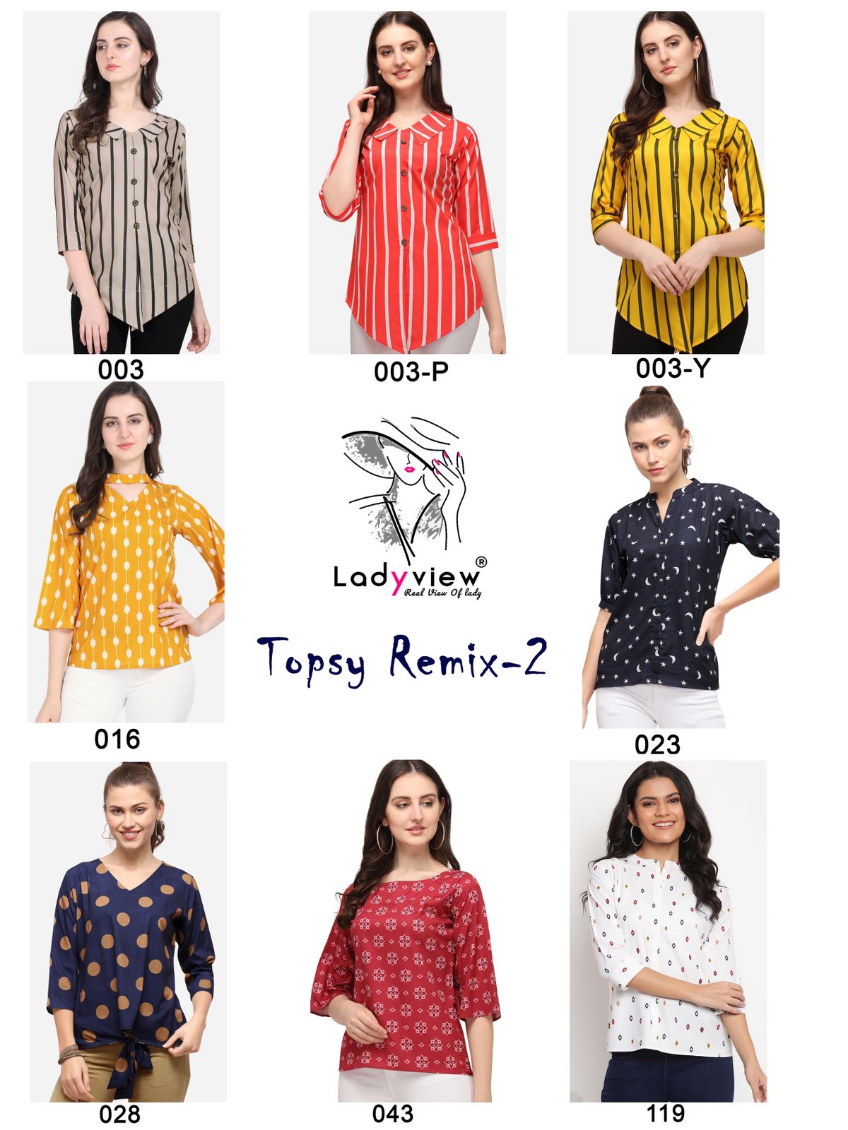 ladyview topsy remix 2 crape new and modern style top catalog