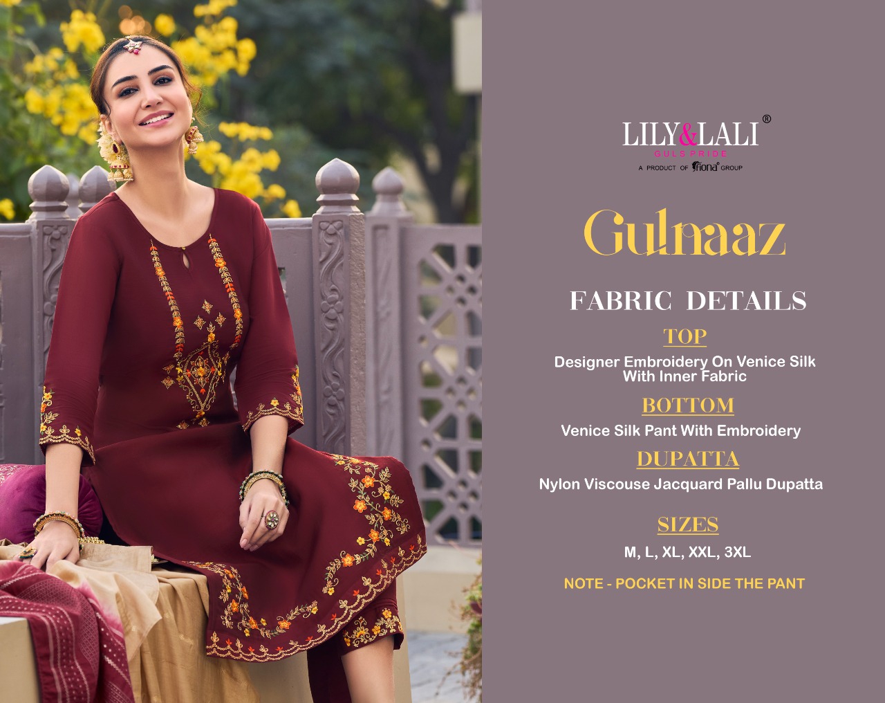 lily and lali gulnaaz silk festive look top bottom with dupatta catalog