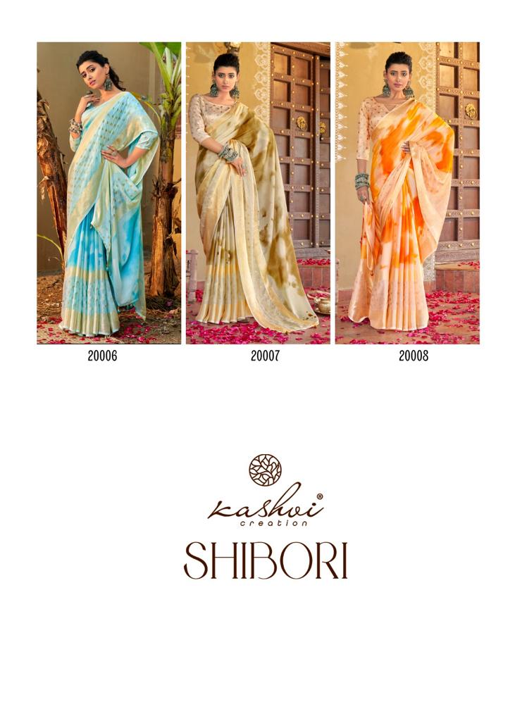 lt kshvi creation shibori flora zari elegant saree catalog
