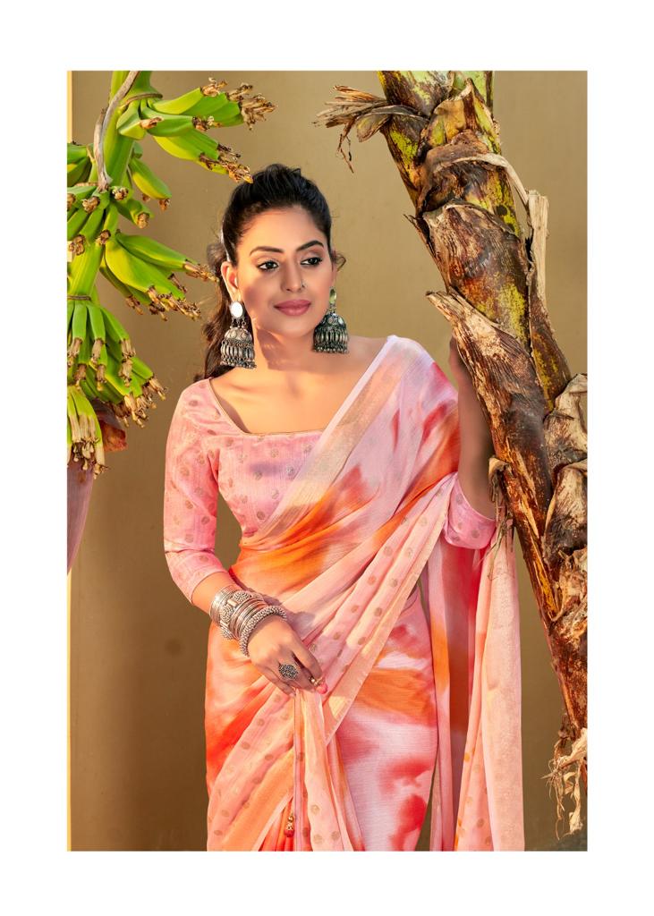 lt kshvi creation shibori flora zari elegant saree catalog