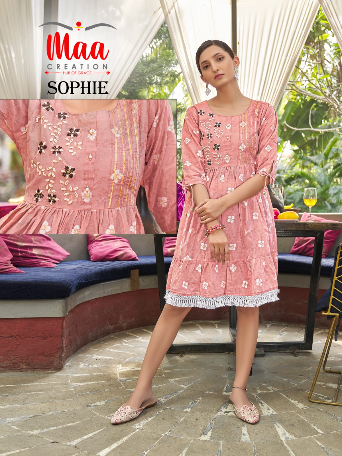 maa creation sophie cotton new and modern style kurti single