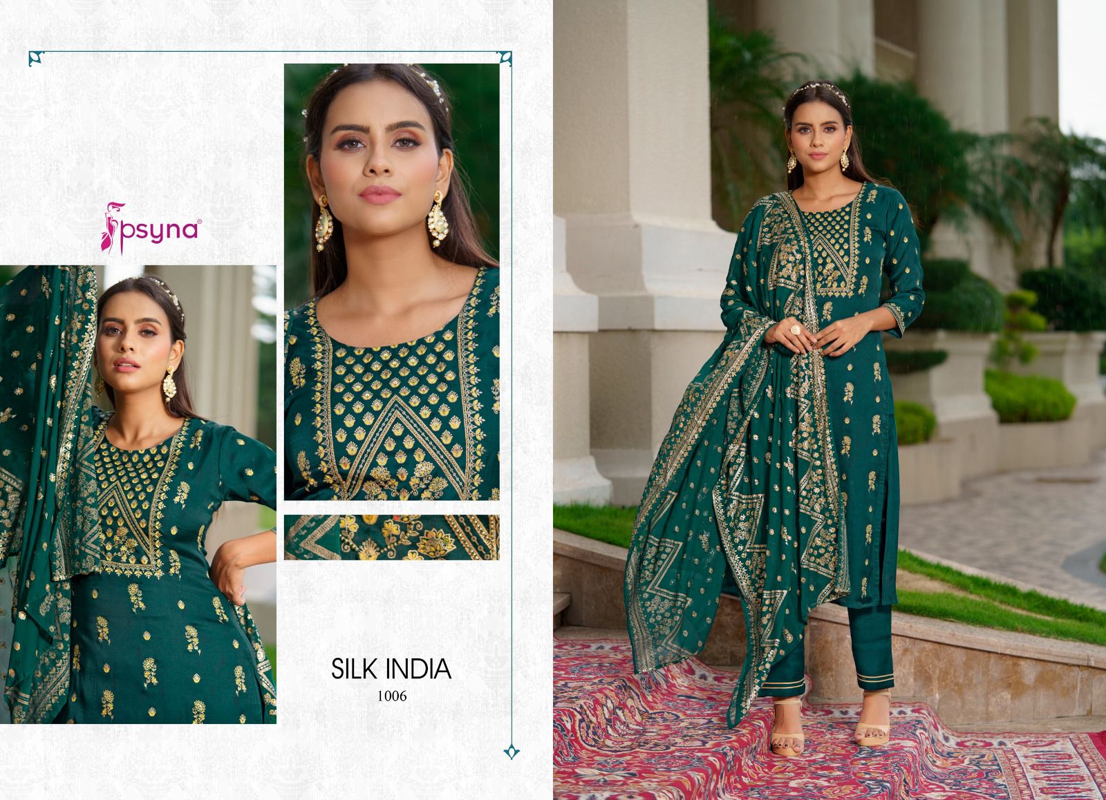 psyna silk silk india marshroom Silk  festive look top bottom with dupatta catalog