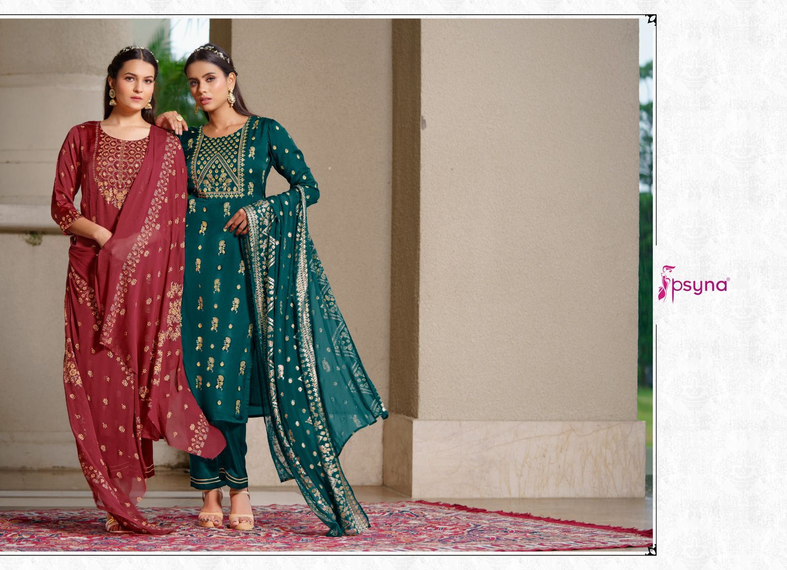 psyna silk silk india marshroom Silk  festive look top bottom with dupatta catalog