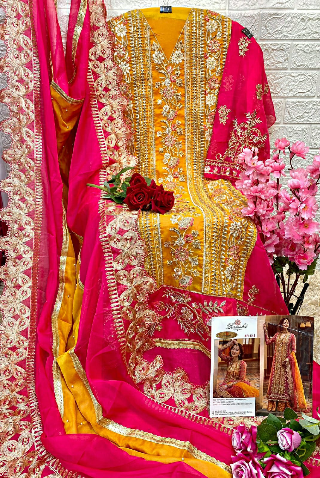 ramsh r-548 organza innovative look salwar suit single