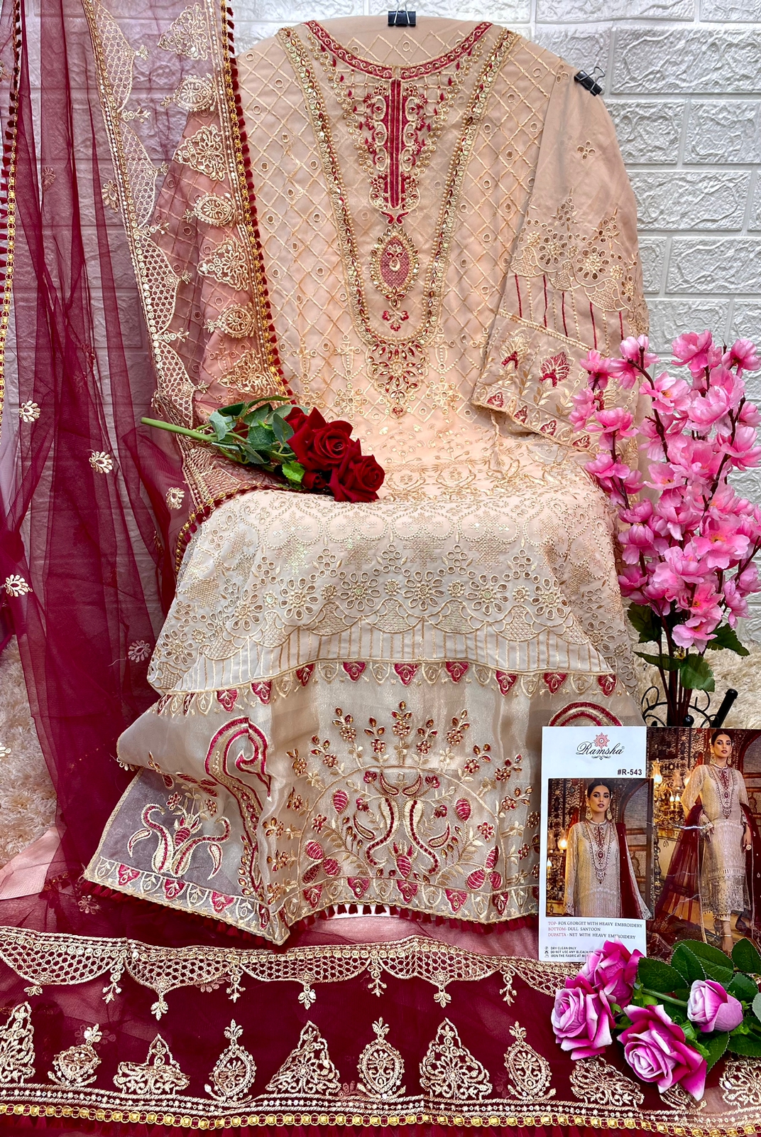 ramsha ramsha r-543 georgette elegant look salwar suit catalog