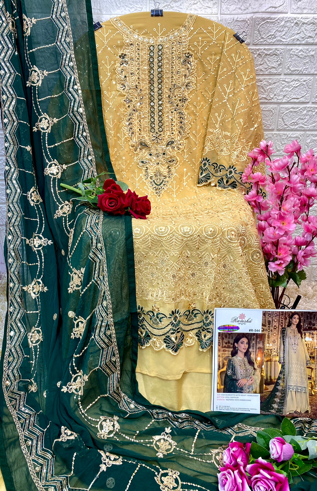ramsha ramsha r-544 georgette elegant look salwar suit single