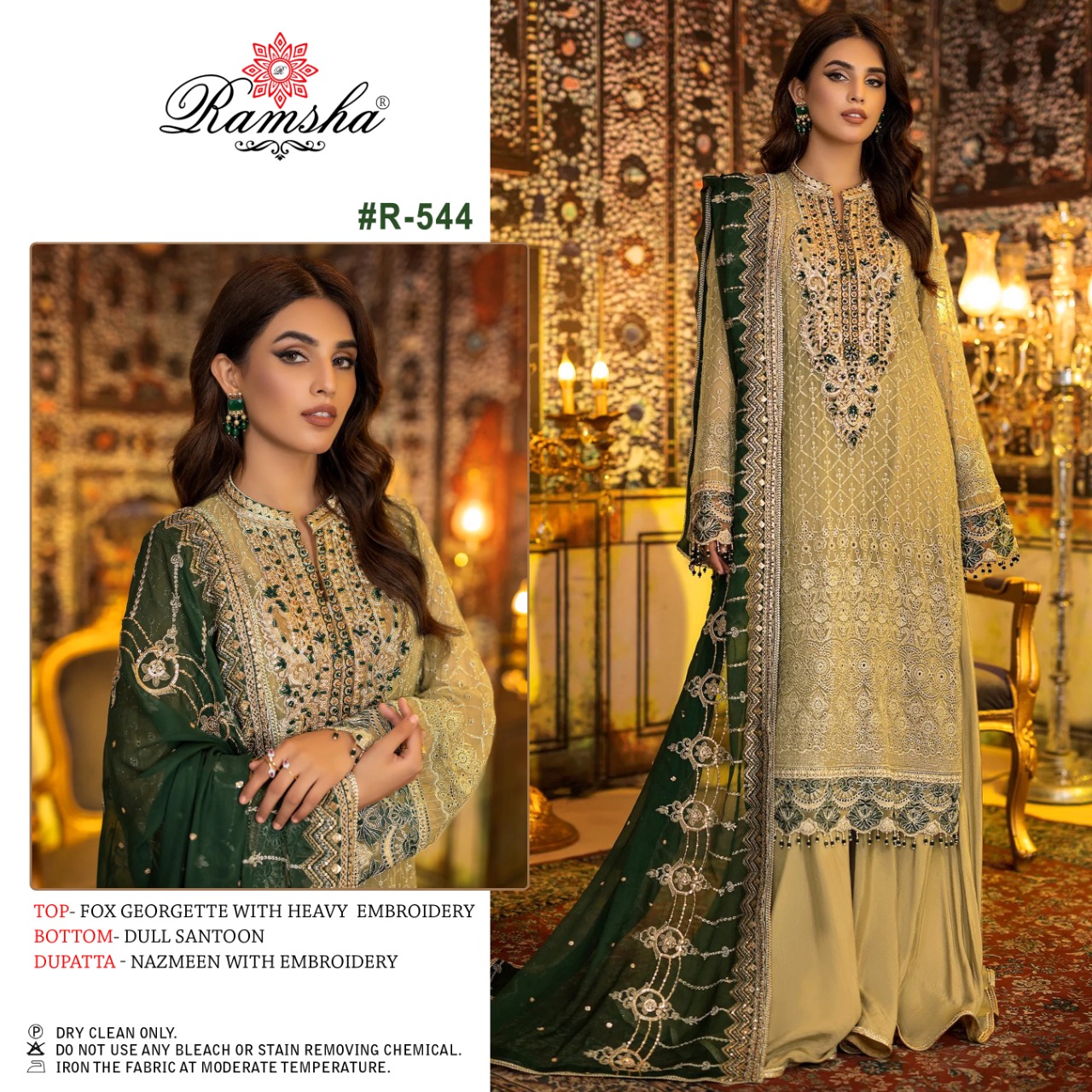 ramsha ramsha r-544 georgette elegant look salwar suit single