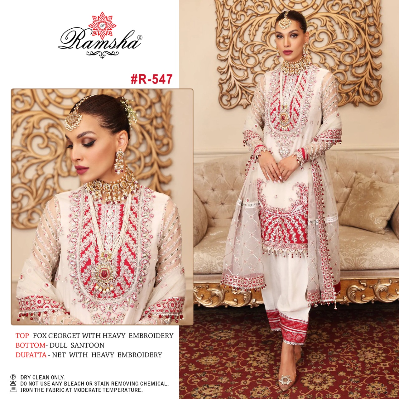 ramsha ramsha r 547nx georgette innovative look salwar suit single